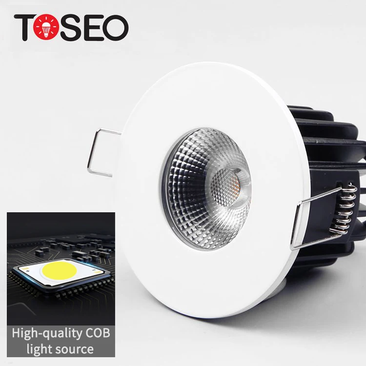 IP65 Led Fire Rated Bathroom Downlights Down Lamps Indoor Lighting Round Recessed Cob Led Down Light (1600354808181)