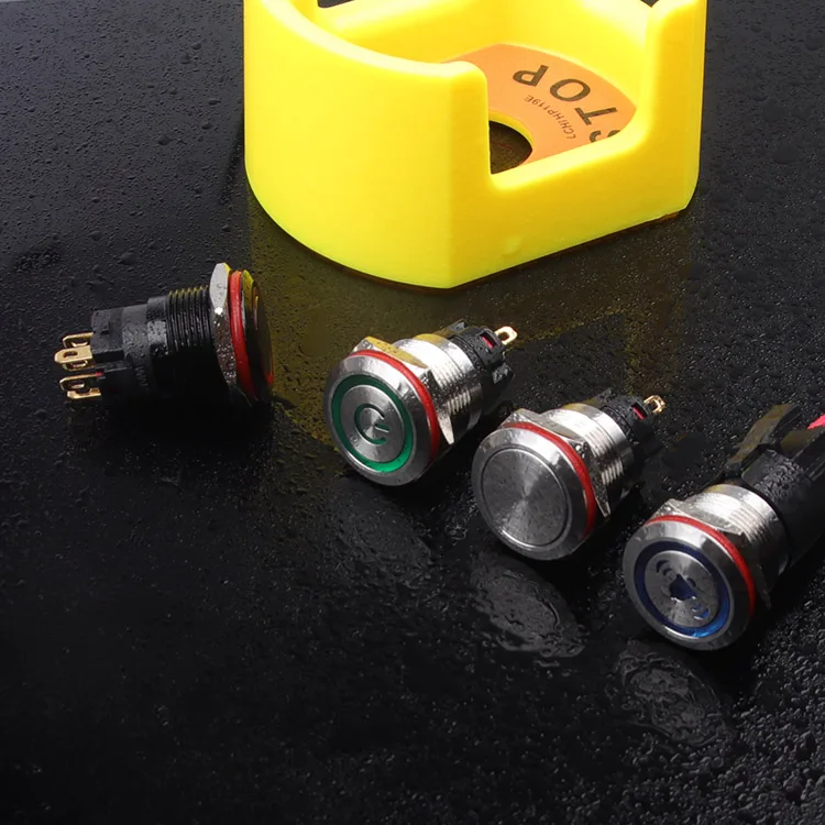 Metal button 19MM with lights of various types of symbols High power 250VAC current 5A