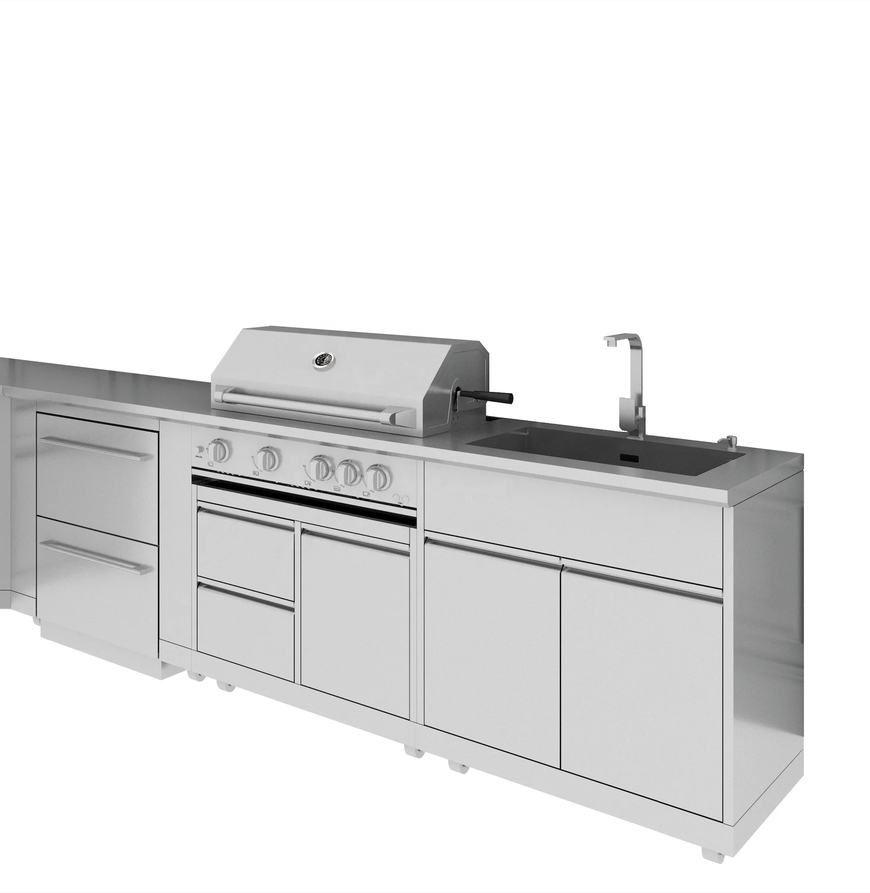 stainless steel or color outdoor kitchen portable bbq grill