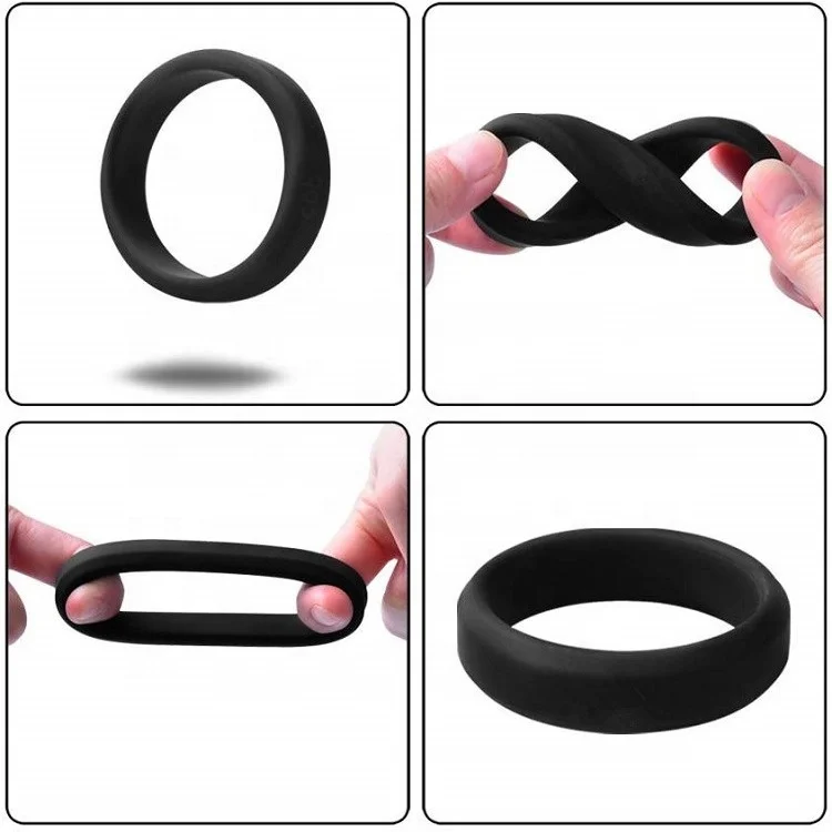 Silicone Cock/Penis Rings Set with 6 Different Sizes for Erection Enhancing, Long Lasting Stronger Stretchy Adult  Toys for Men