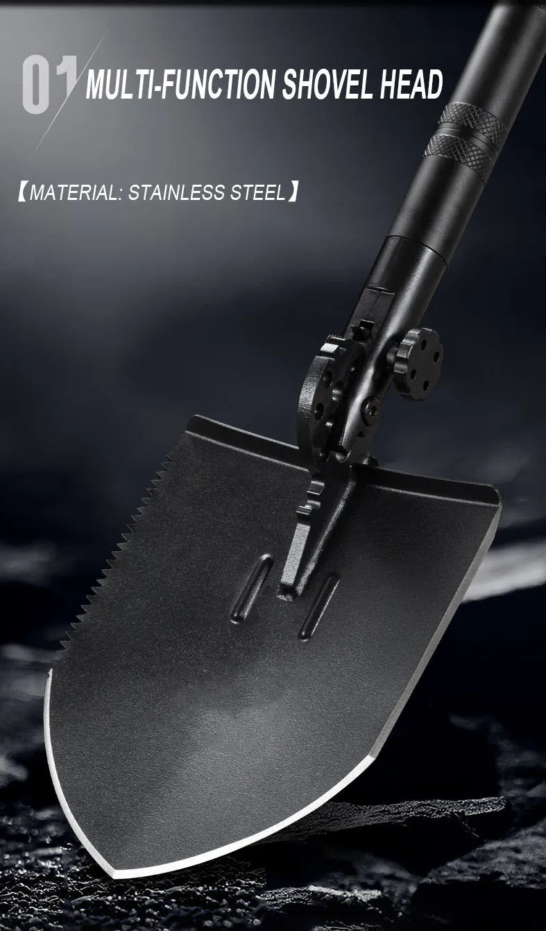 Non-clamping saw garden hand camping plow steel folding shovel for digging for  with handle head aluminum