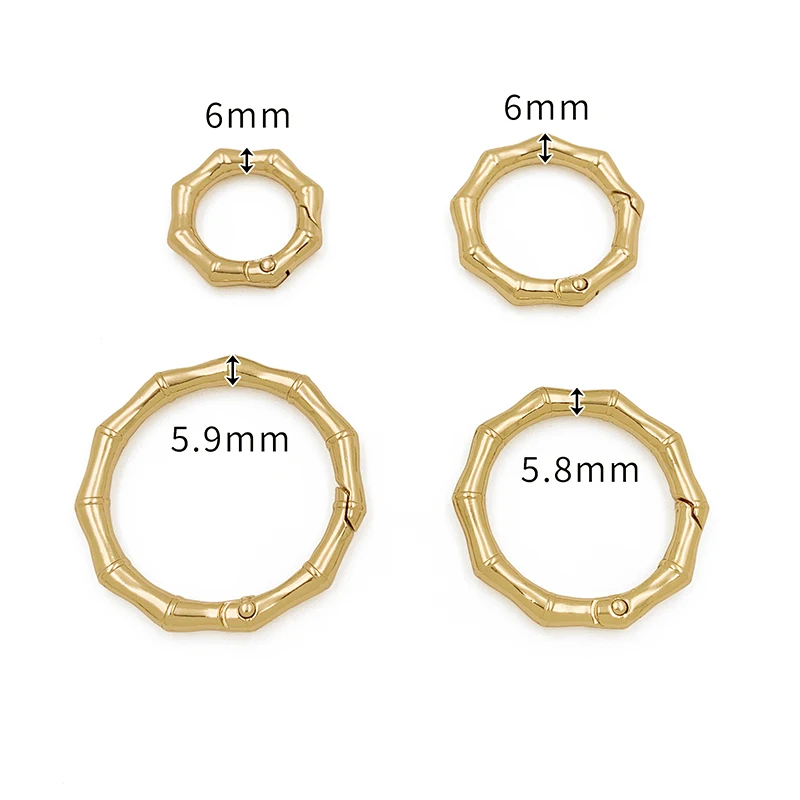 Custom Various Sizes Spring Buckle  Bamboo Design Metal O Rings Bag Accessories Trigger Snap Clip For Handbag