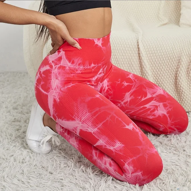 49 Colors Sexy Leggings Tie Dye Floral Women Tie Dye Sports Workout Yoga Pants Breathable Para Mujer Push Up Tie Dye Leggins