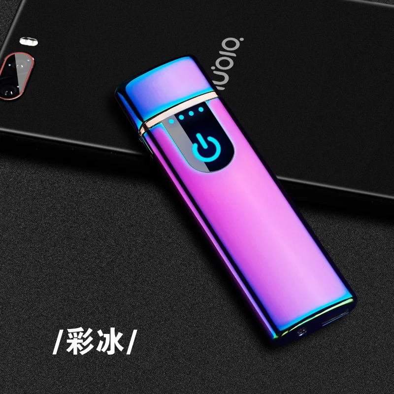 Креативная ультратонкая зарядка от отпечатков пальцев Usb-зажигалка персонализированная сигаретная электрическая зажигалка без пламени