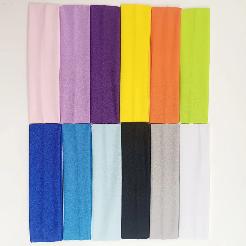 12 Piece Set Candy Color Sports Headband Yoga Exercise Anti Sweat Elastic Headbands Fashion Solid Color Hair Band