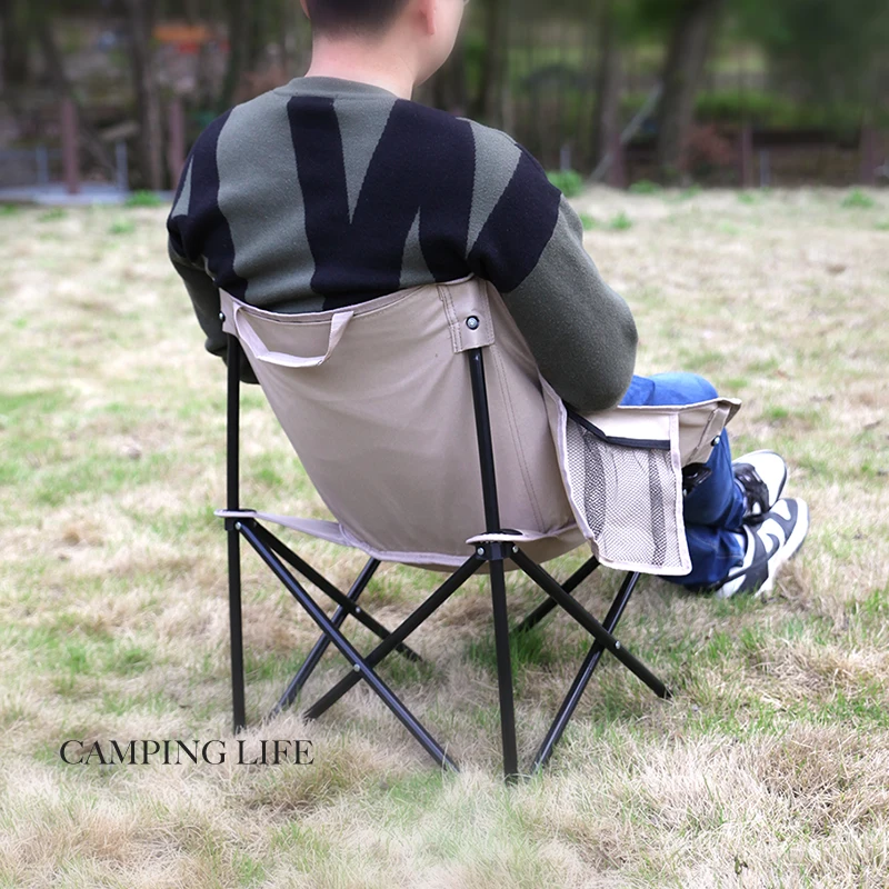 Manufacturer Enlarge Size Heavy Duty Oxford Fabric Folding Portable Outdoor Camping Moon Chair
