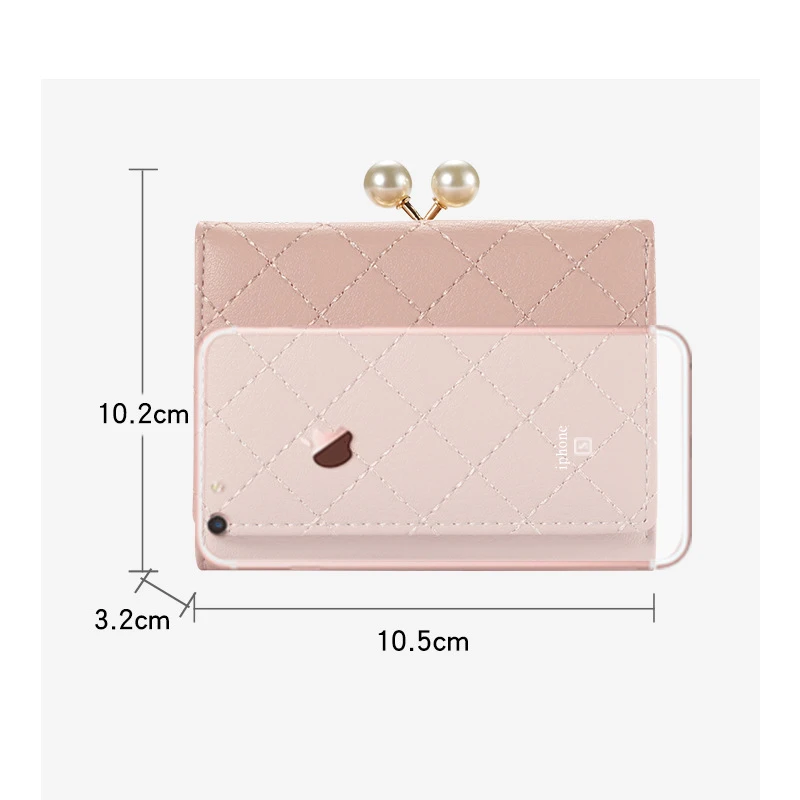 Ladies Travel PU Mini Purse Zip Women Wallet 2023 Long Card Wallets for Women Fashionable Wallet Waterproof Polyester Pearl Star