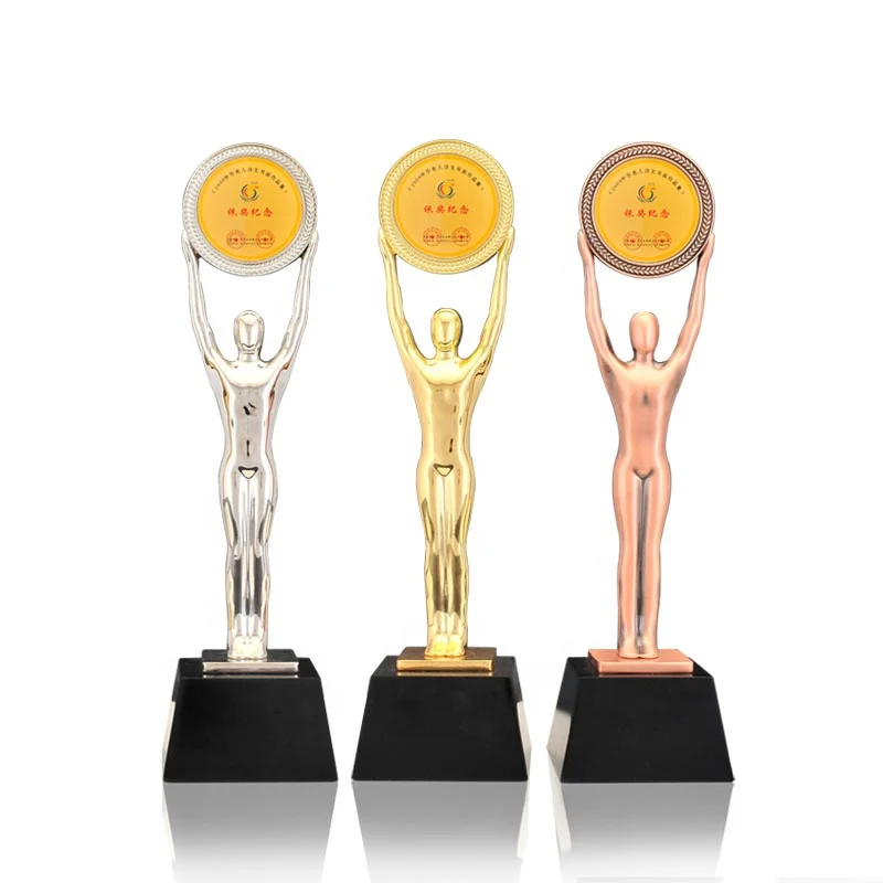 new design metal gold/silver/bronze statue sport event company annual ceremony team Award Trophy