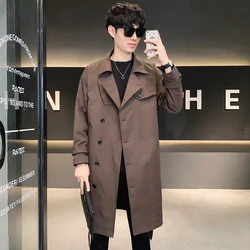 factory wholesale high quality mens jacket Single Breasted Mens Long Coats Custom OEM ODM trench coat