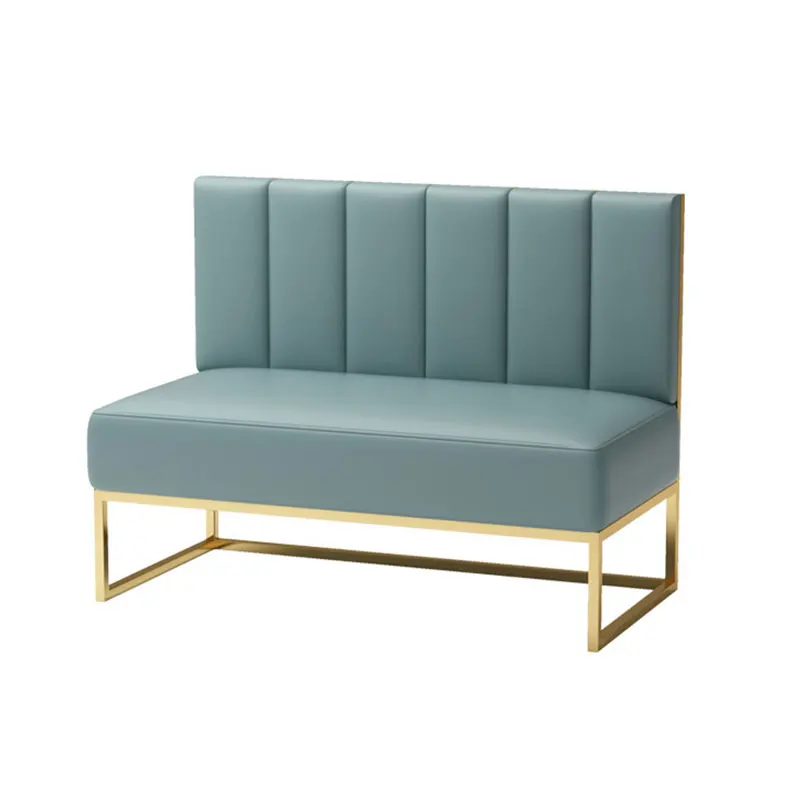 Customize Booths Cafe Restaurant Seating Furniture PU Leather Booth Sofa Seating Stainless Steel Bench Seat