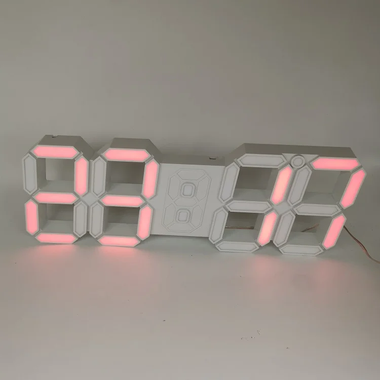 large digits display wall mounted LED 3D structure frame clock with calendar and temperature