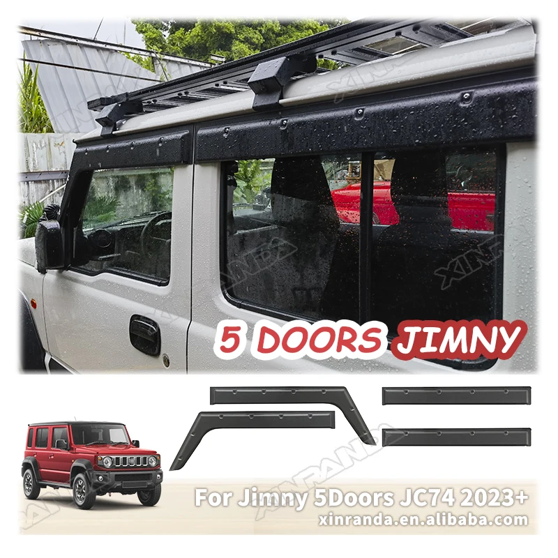 Best Quality 4PCS Car Window Windshield Visor With Screw Decoration Car Windoe Visors Rain Shield For Jimny 5Doors Accessories