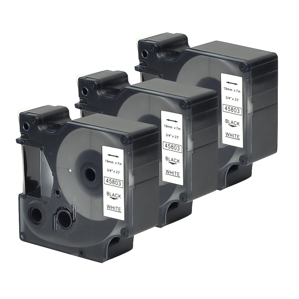 Wholesale 100% compatible DYMO D1 label tape ORISON compatible 19mm DYMO D1 label tape 45803 cassette black on white