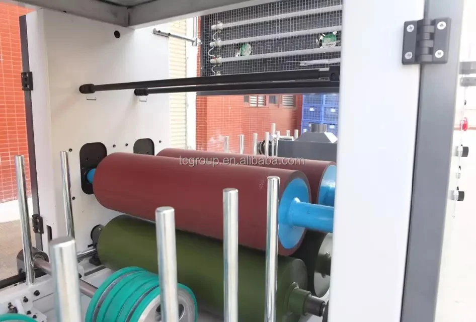 wpc door board  panel/Chipboard  Wrapping Machine with Cold Glue PVC Film Profile Wrapping Machine