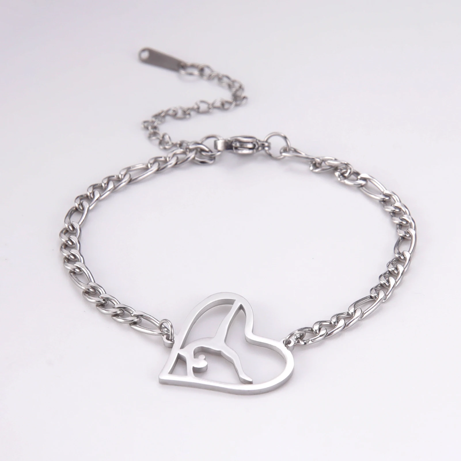 Heart Bracelet For Women Gymnastics Accessories Figaro Stainless Steel Jewelry Man Bracelet Charms Gift
