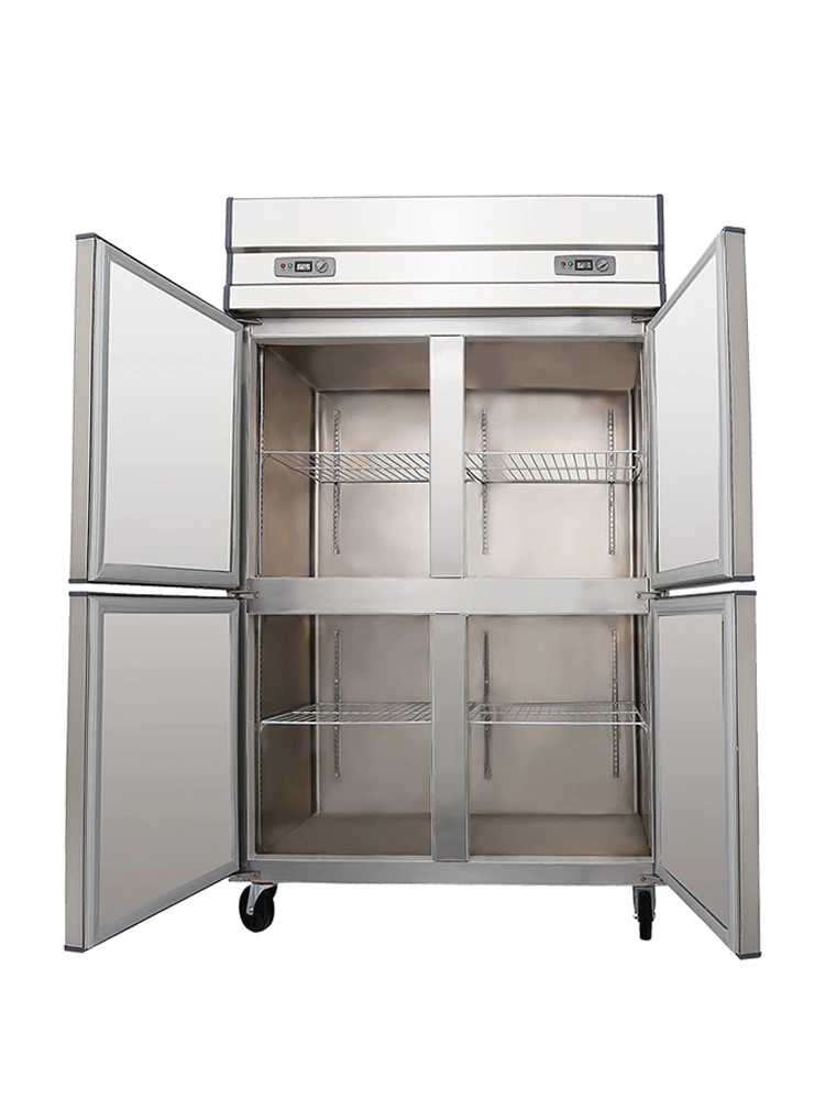 Refrigerated double temperature fresh keeping kitchen four door freezer vertical large capacity six door freezer
