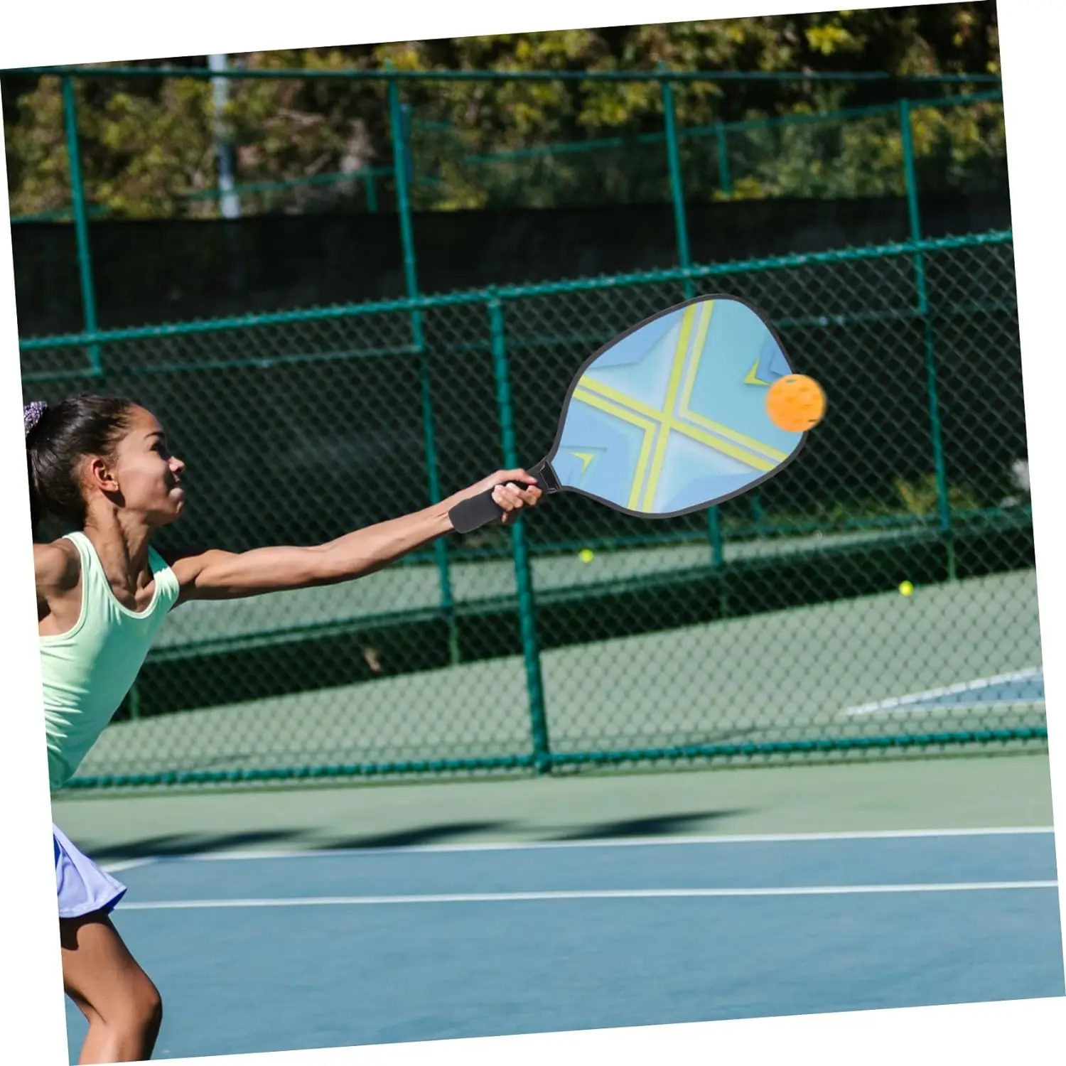 2 Customized Graphite Pickleball Paddles With 1 Bag And 2 Outdoor Yellow Pickleballs 2 Indoor Orange Pickleballs