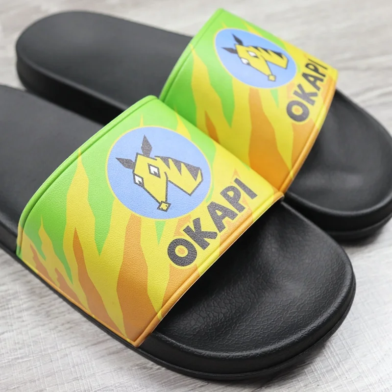 Детские сандалии с цветочным рисунком, модная обувь для девочек, тапочки, PCU