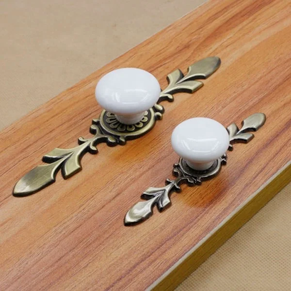 Hot sale white ceramic knobs handle furniture cabinet door knobs