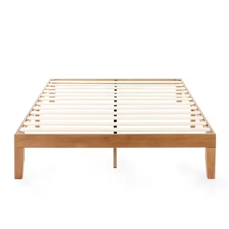 European style wooden bed frame queen wooden bed slat bedroom bed frame