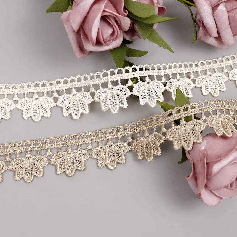 Coffee beige water soluble lace 3CM width lace curtain home textile accessories wholesale embroidery lace