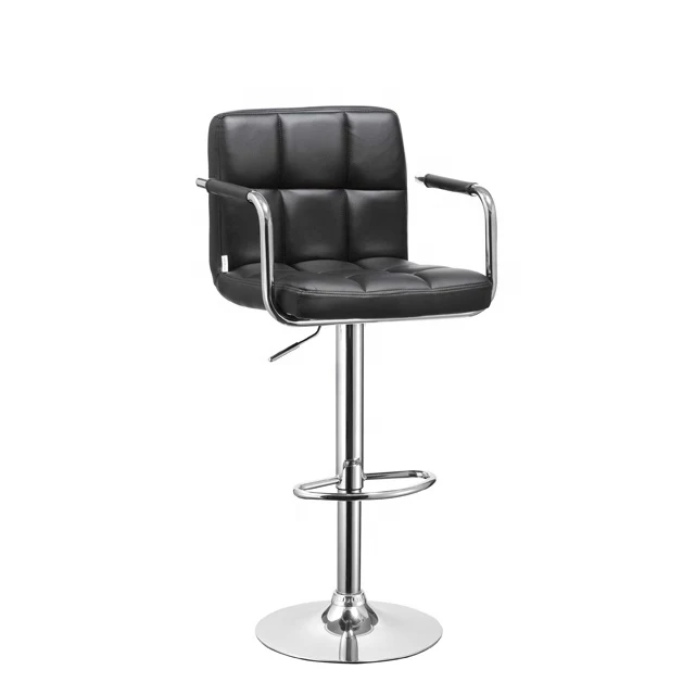 2021 New PU leather swivel commercial bar chair with armrest