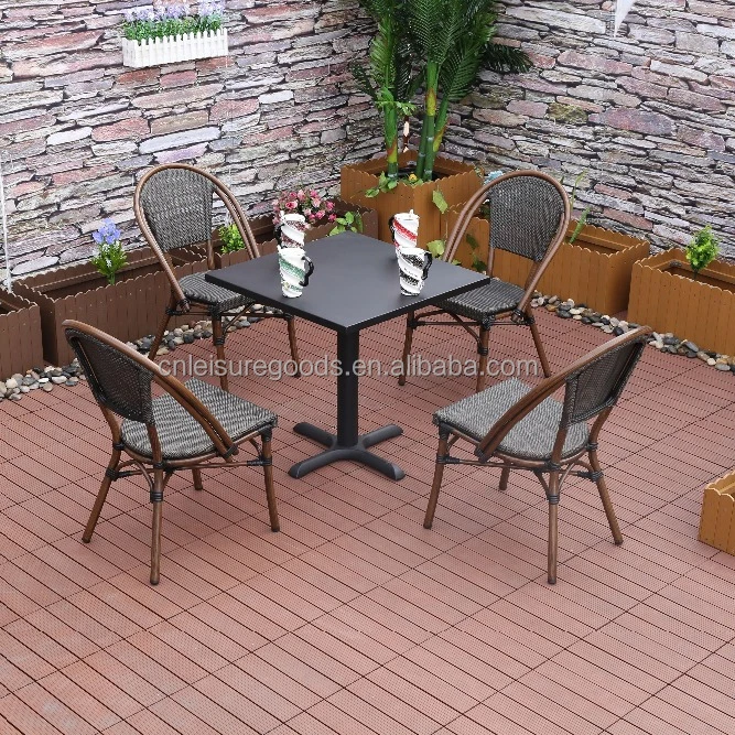 Uplion Outdoor Square Steel Table for Bistro Bar Coffee Restaurant Patio Dining Table