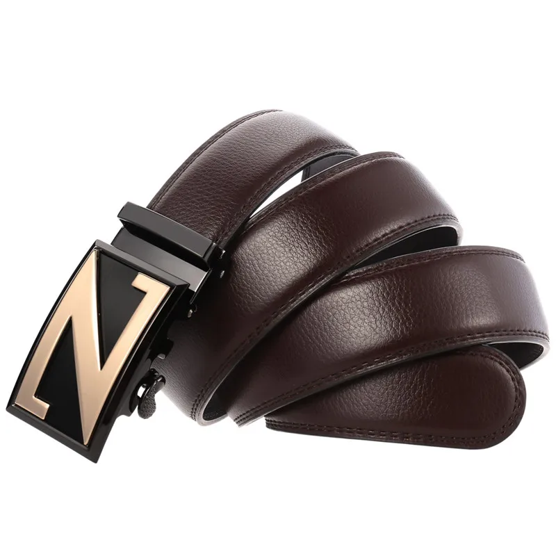 LannyQveen yiwu пояс для мужчин из натуральной яловой Мужская Автоматическая пряжка пояса кожаный ремень