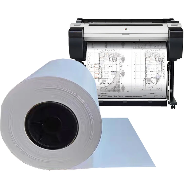 Hot Product Factory Price Cad Drawing A1 Paper Roll White Or Colored A4 Tracing Paper Roll