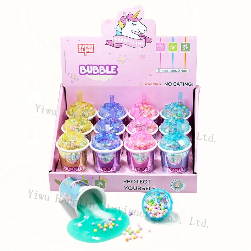 Wholesale Custom Slime Color Crystal Slime Toy Box Putty Set Glitter Jelly DIY Making Toy Kit for Kids With Foam Balls