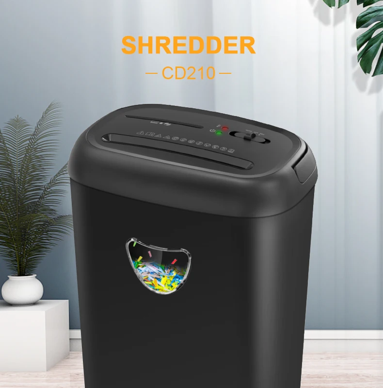 Office Paper Shredder Machine CD210P-8 Home Electric Household 8 Sheets A4 with Large Bin 25L