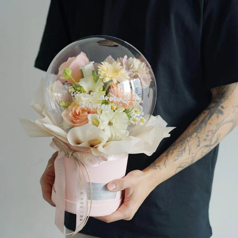 7,8 дюймовый прозрачный шар из ПВХ, Цветочный декор, прозрачный акриловый BO, пузырьковый Цветочный ящик