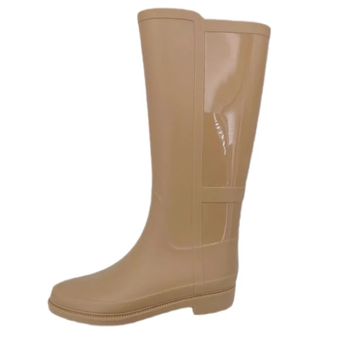Women Tall Rain Boots - NOT for Wide Calf - Ultra Lightweight Flat Wellies  HD501