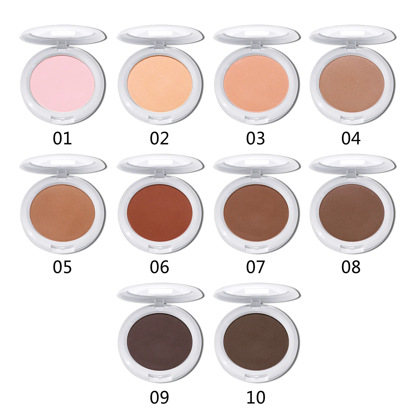 Private Label 2-Layer Press Setting Mineral Powder Oil Control Matte Finish Waterproof Light Fair Skin Face Makeup Brightens