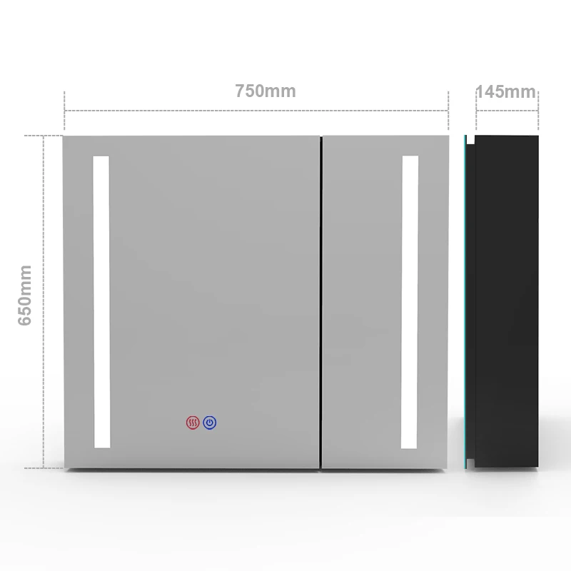 Touch Sensor Wall Mounted Bathroom Vanity LED Medicine Mirror Cabinet