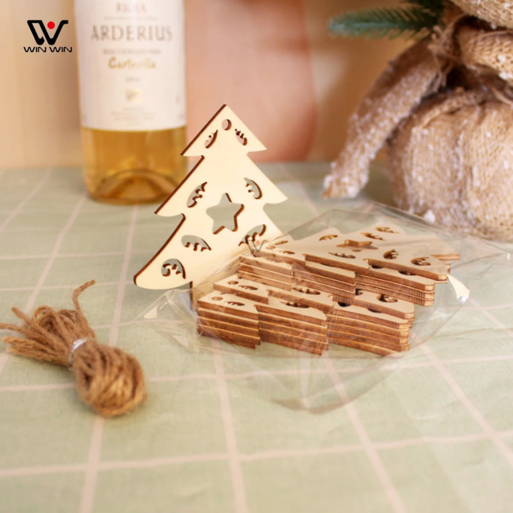 New Christmas Tree Decorations Wooden Hangings Multiple Ornaments