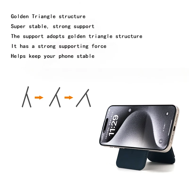 Magnetic Card Holder Portable Wallet Mobile Phone Cases Bracket Stand for Mag safest with 2 Metal Ring Stickers