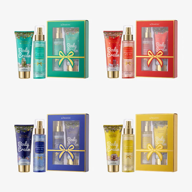 OEM ODM Private Label KORMESIC christmas skin care best christmas gift whitening body lotion body mist perfumed skin care set