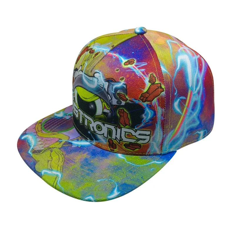 Korean Hip-hop Style Digital Print Flat Brim Hat Fashionable Individualistic Suitable Unisex Duckbill Cap