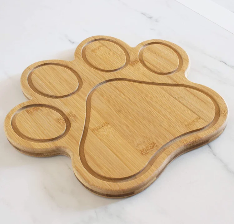 Cute Bamboo Cheese Plate Meal Snack Plate Wooden Fruit Plate