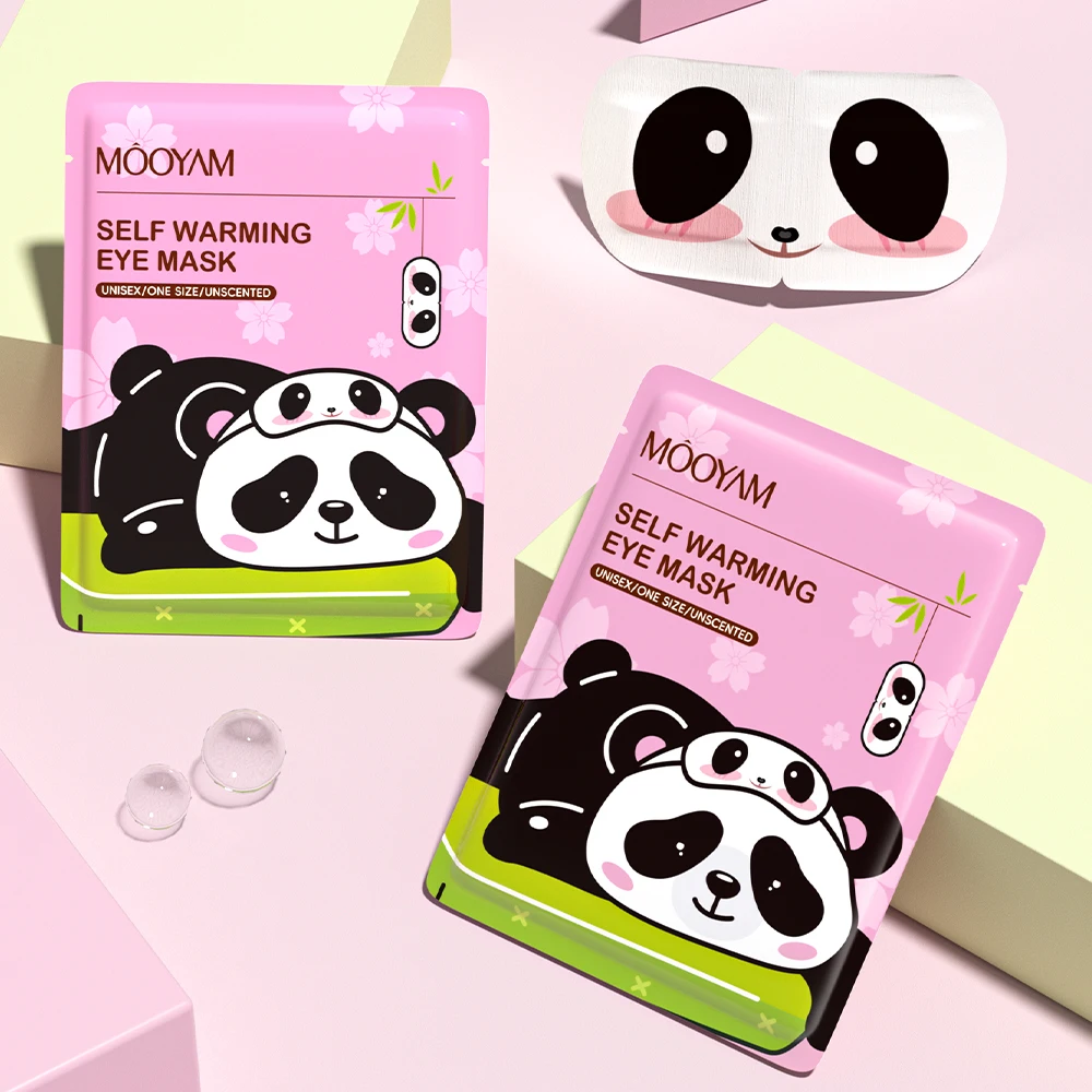 Маска для ухода за глазами способствует кровообращению снимает усталость расслабляет кожу глаз и помогает спать маяма панда согревающая маска