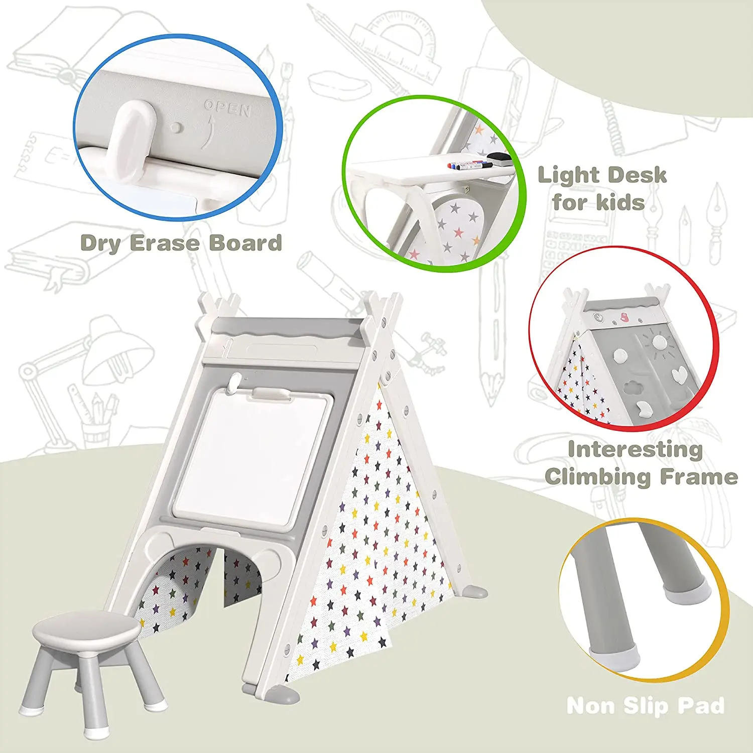 ABST Manufacturer Kids Toys Children Tents Kids Play Game Activity Fairy Portable Foldable Castle Indoor Toy Play House