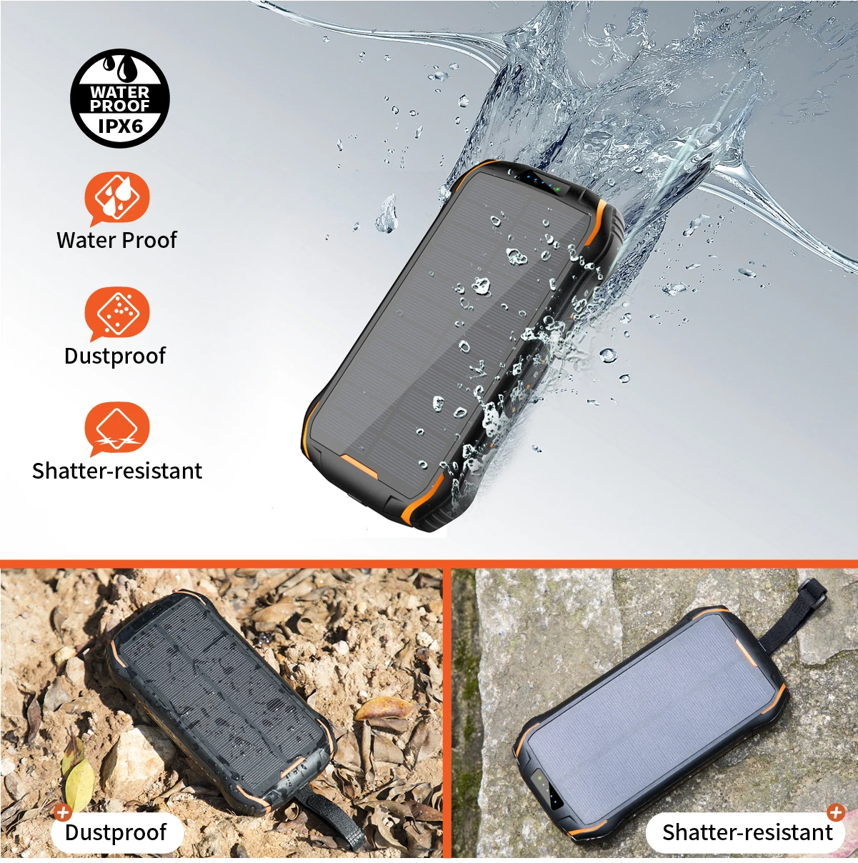 
Shengyi Patent Solar Power Banks 30000Mah Portable Solar Wireless Power Bank 10000Mah Waterproof Solar Charger For Outdoor 