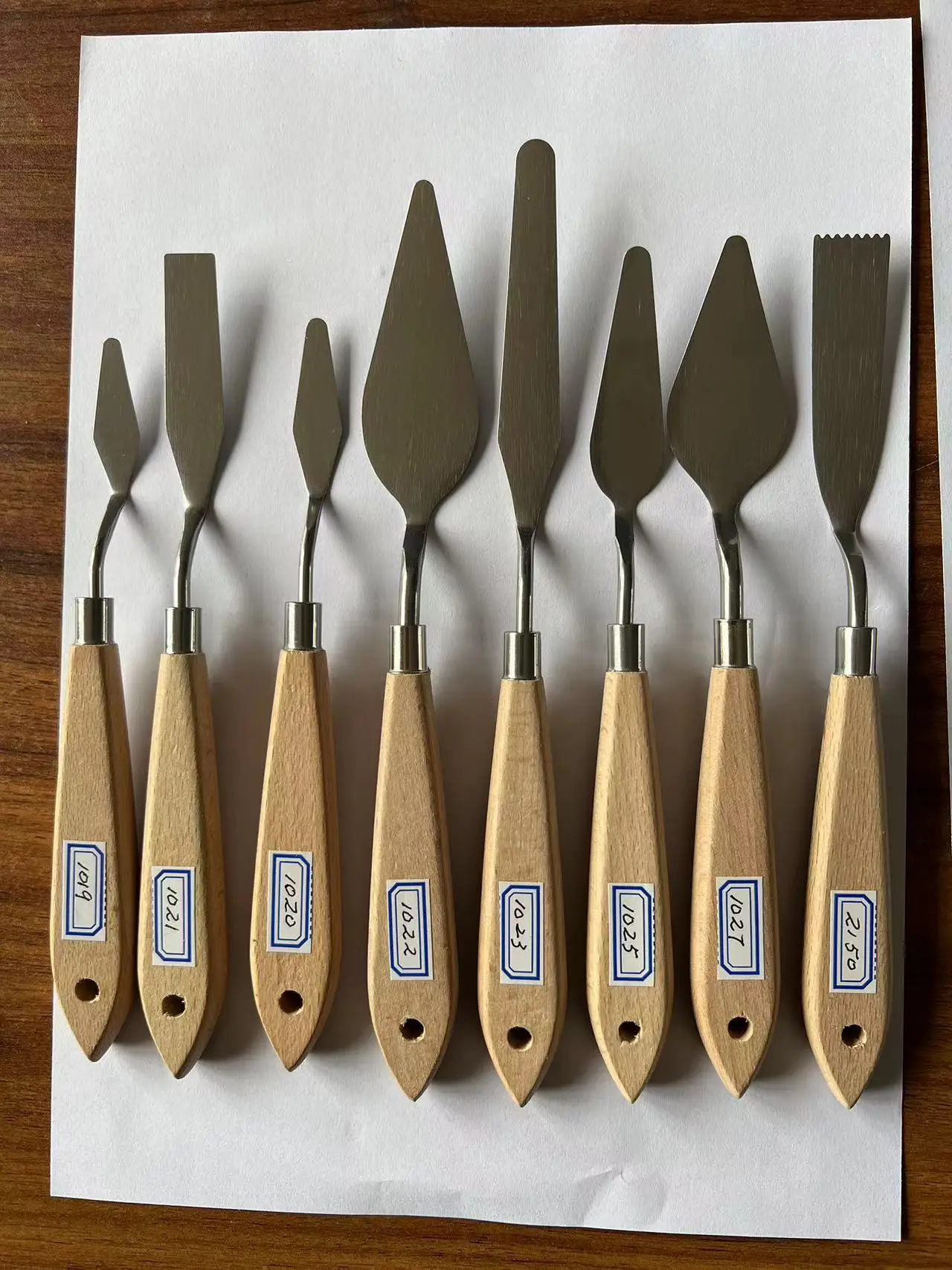 Whole sell Forging oil painting palette knife with wooden handle