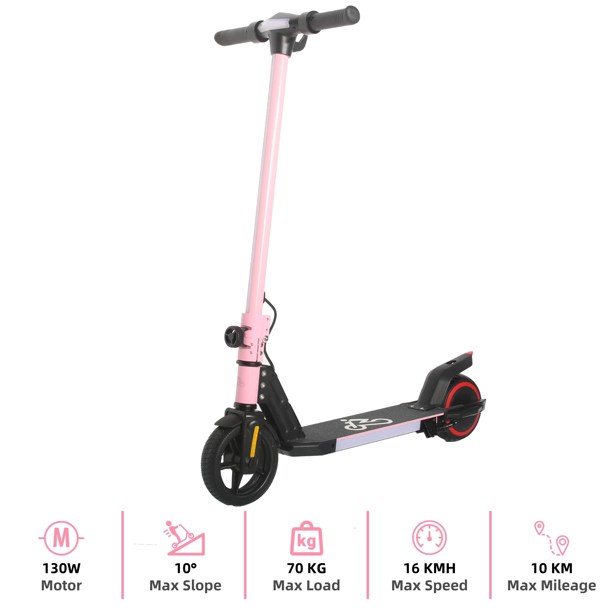 Emoko 6.5 Inch Kick Scooter Kids MAX Speed 16 km Brake Throttle LED Lights Solid Tyre A43 Sensor Electronic Scooter Boys Girls