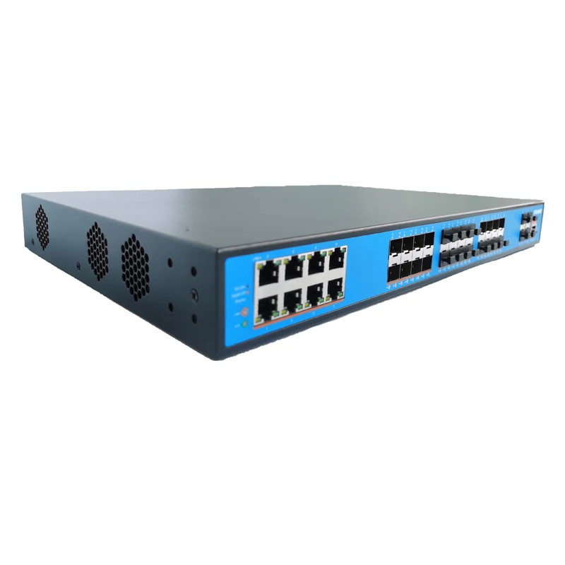 8 Port Full Gigabit L2+ Managed Console Ethernet Switch with 28*SFP 100/1000/10G SFP+ Uplink Network Switch