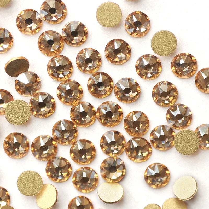YANRUO 2088 Golden Shadow Color 16 Cut Facets Rhinestones and Crystals Rhinestones Strass Cristal Nails Rhinestone