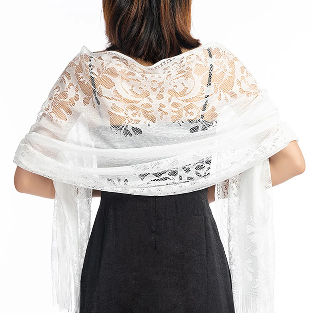 2024 новый свадебный кружевной платок для подружек невесты вечернее платье шаль вечеринки Кружевной Тюль шарф