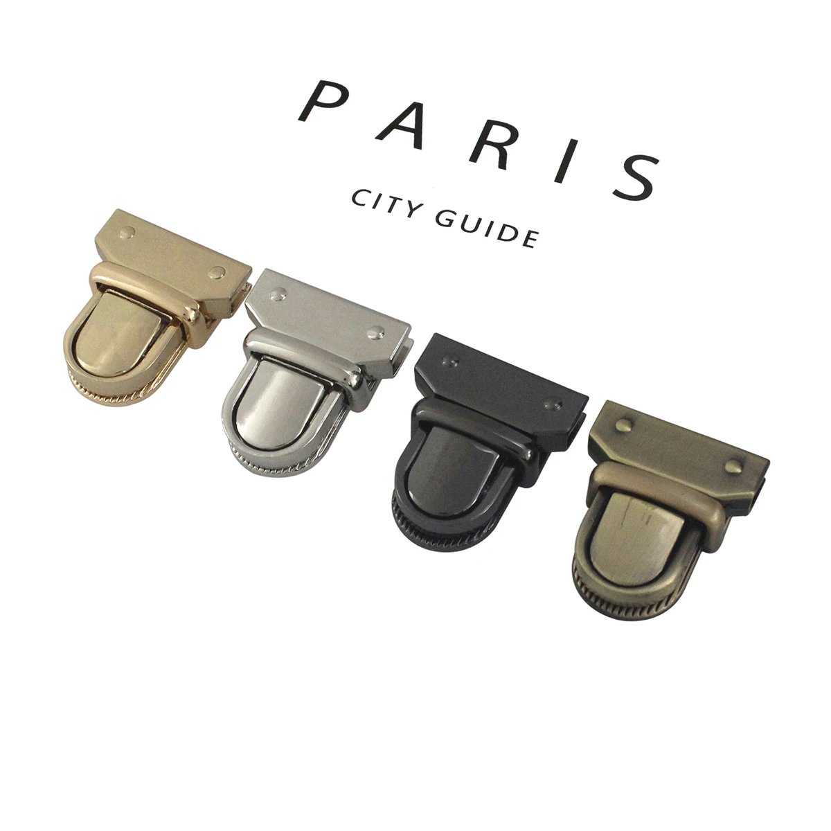 Cloxy Alloy Bag Closure Clasps for Briefcase Handbag Push Lock Spring Lock for Leather Tongue Lock Clasp Buckle Bronze