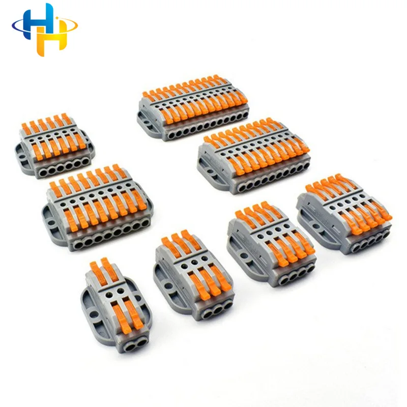 universal 3 channels Lever Wire Splitter Quick connection terminal MINI Wire Connector Push In terminal block